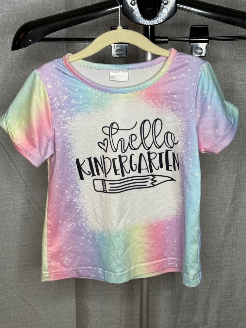 Hello Kindergarten - Girls Multicolor Short Sleeve Shirt - Size Youth Large